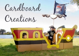 Turning Cardboard into a Playhouse - plans and photos