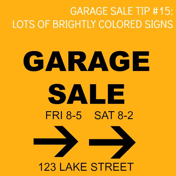 great tips for my next garage sale